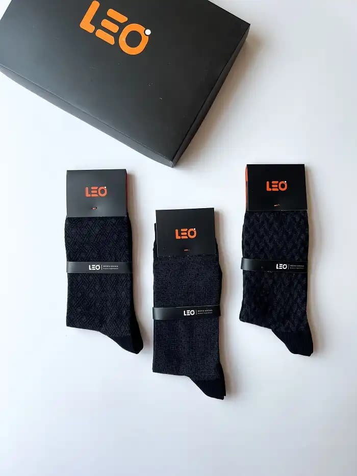 پک جوراب ساق بلند مردانه LEO کد 114 — تصویر ۴
