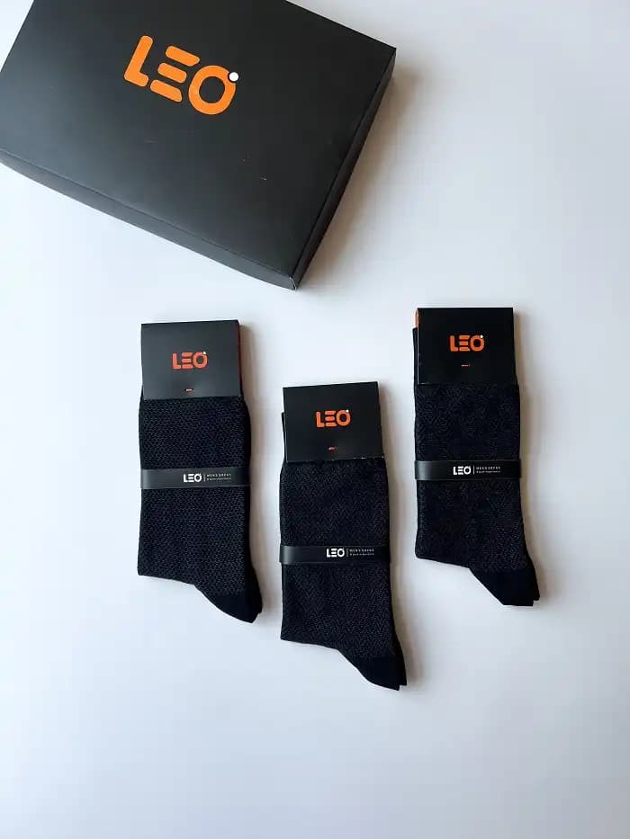 پک جوراب ساق بلند مردانه LEO کد 114 — تصویر ۵