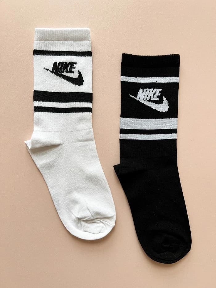 جوراب ساق بلند ورزشی طرح نایکی NIKE مدل دوخط یونیسکس