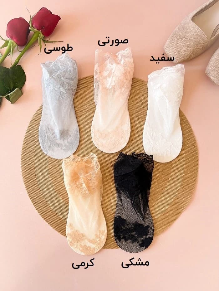 جوراب زنانه مچی گیپوری طرح گلبرگ — تصویر ۲