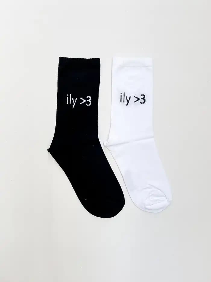 جوراب ساق بلند طرح ily (آی لاو یو) یونیسکس