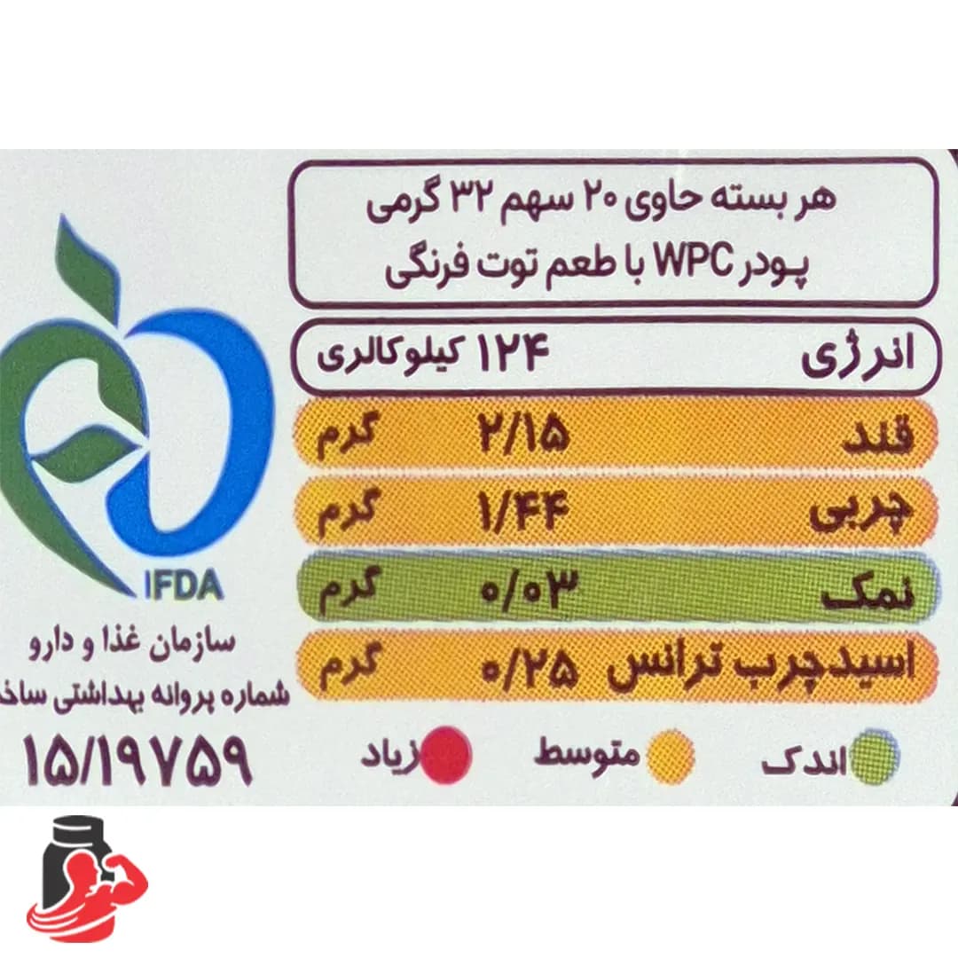 پروتئین وی 80 درصد 650 گرم پگاه گلپایگان توت فرنگی — تصویر ۳