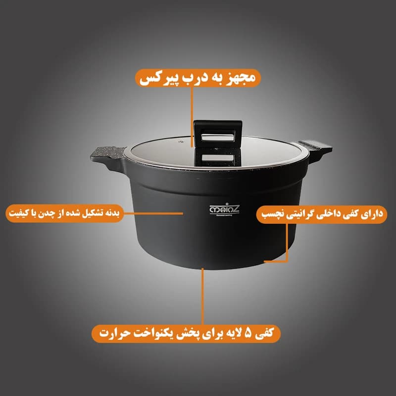 سرویس قابلمه گرانیتی ماینز — تصویر ۵