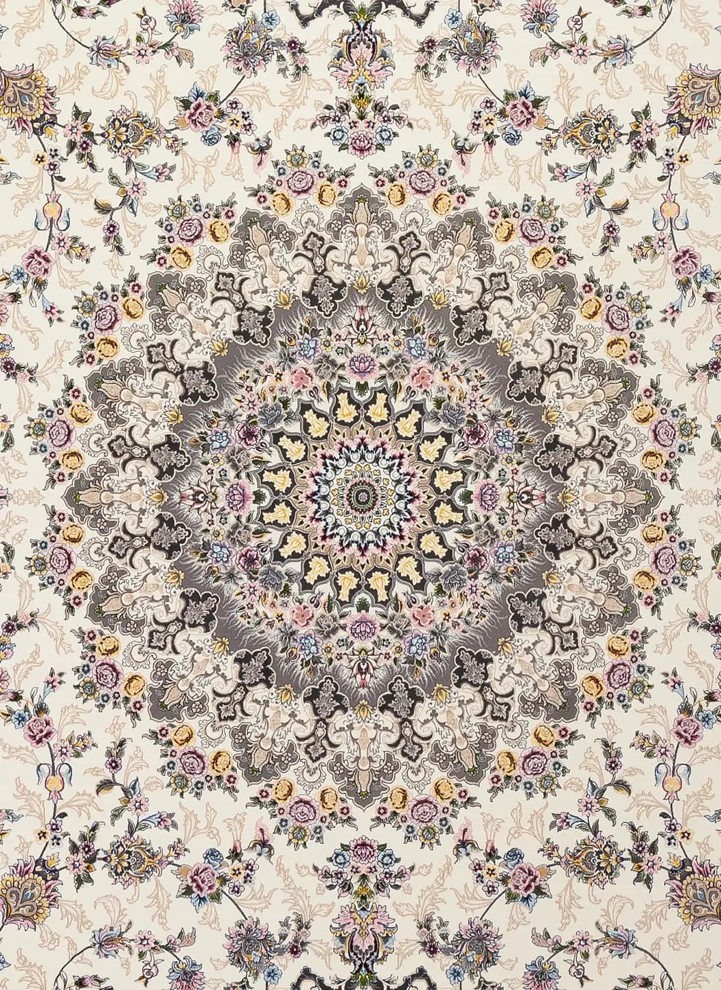 فرش ماشینی کلاسیک کیان مدل پرتو سفید ۱۲۰۰ شانه — تصویر ۴