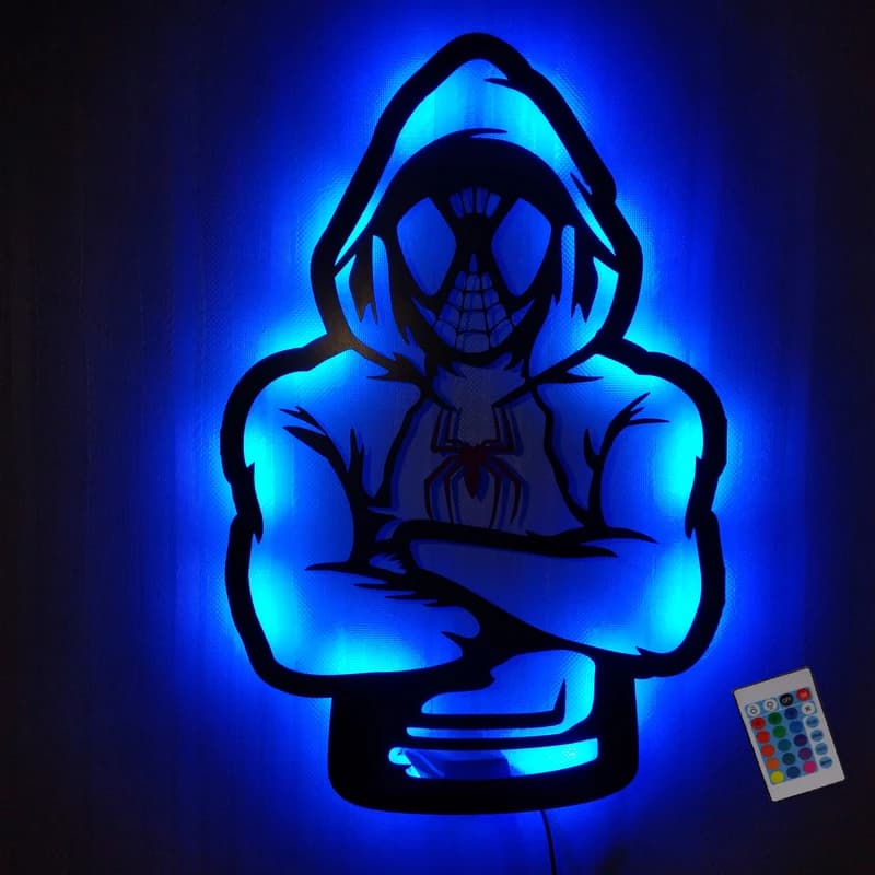تابلو بکلایت اسپایدرمن RGB همراه با ریموت کنترل — تصویر ۲