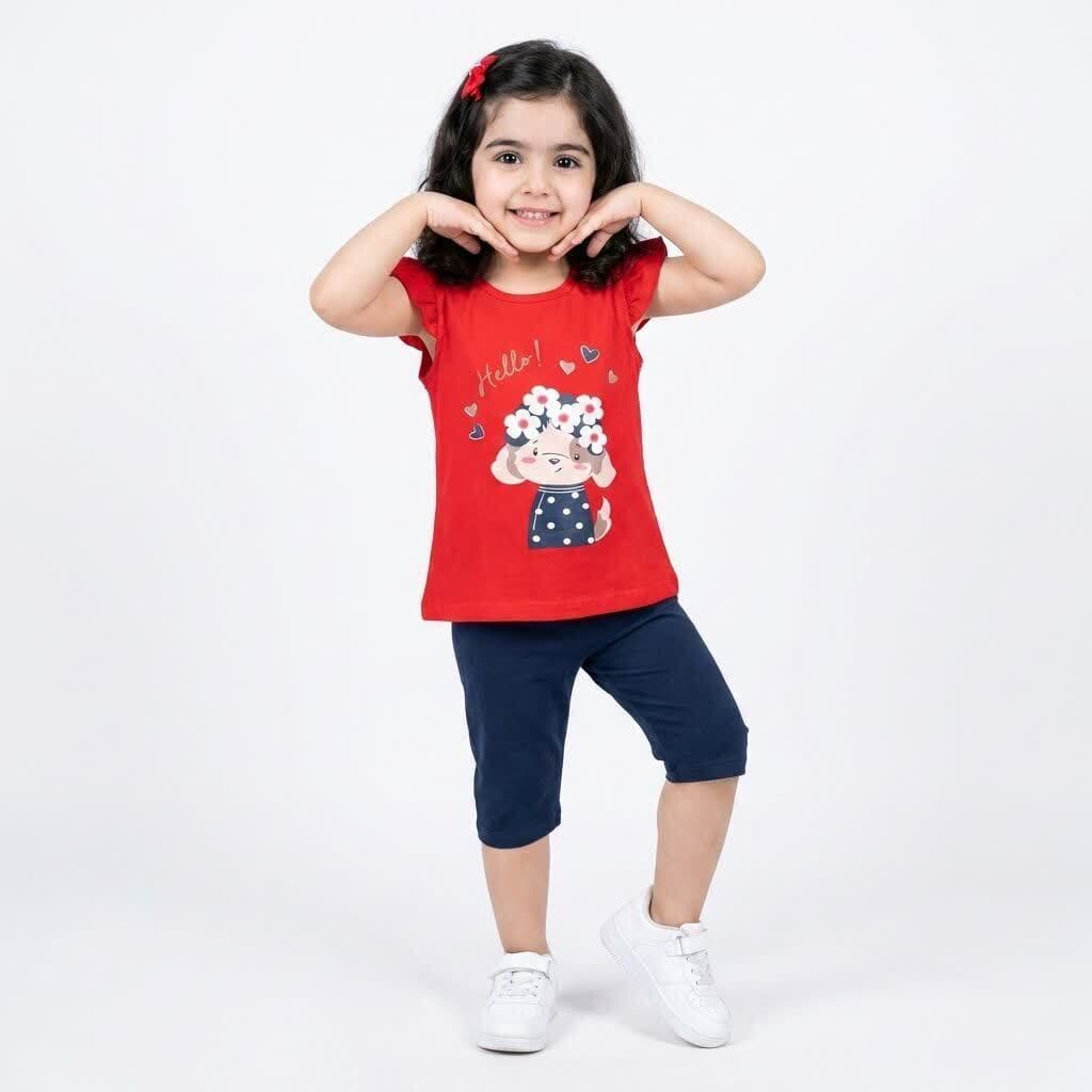 تاپ و شلوارک دخترانه پاپی گلی — تصویر ۵