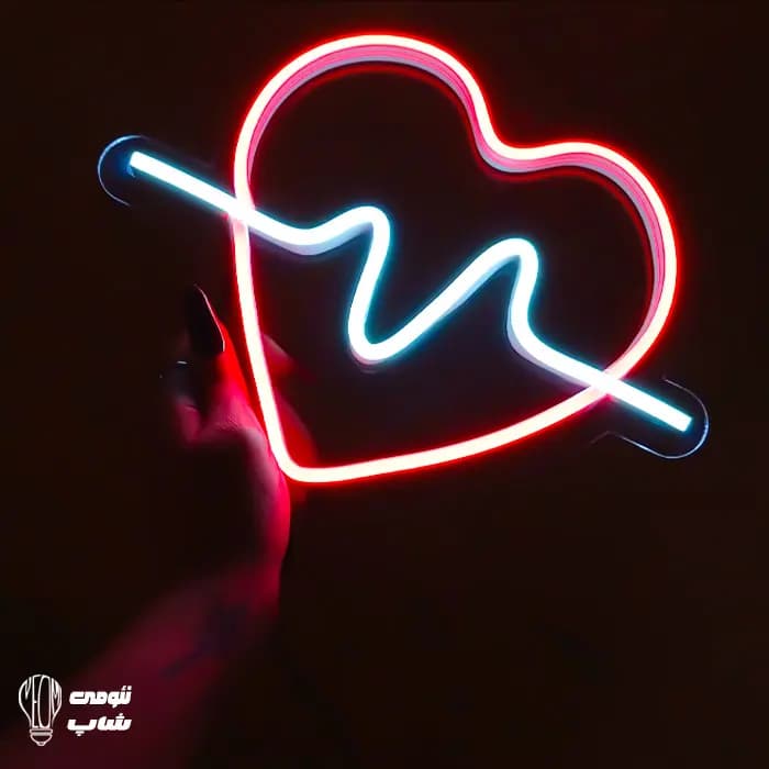 تابلو نئون قلب و ضربان