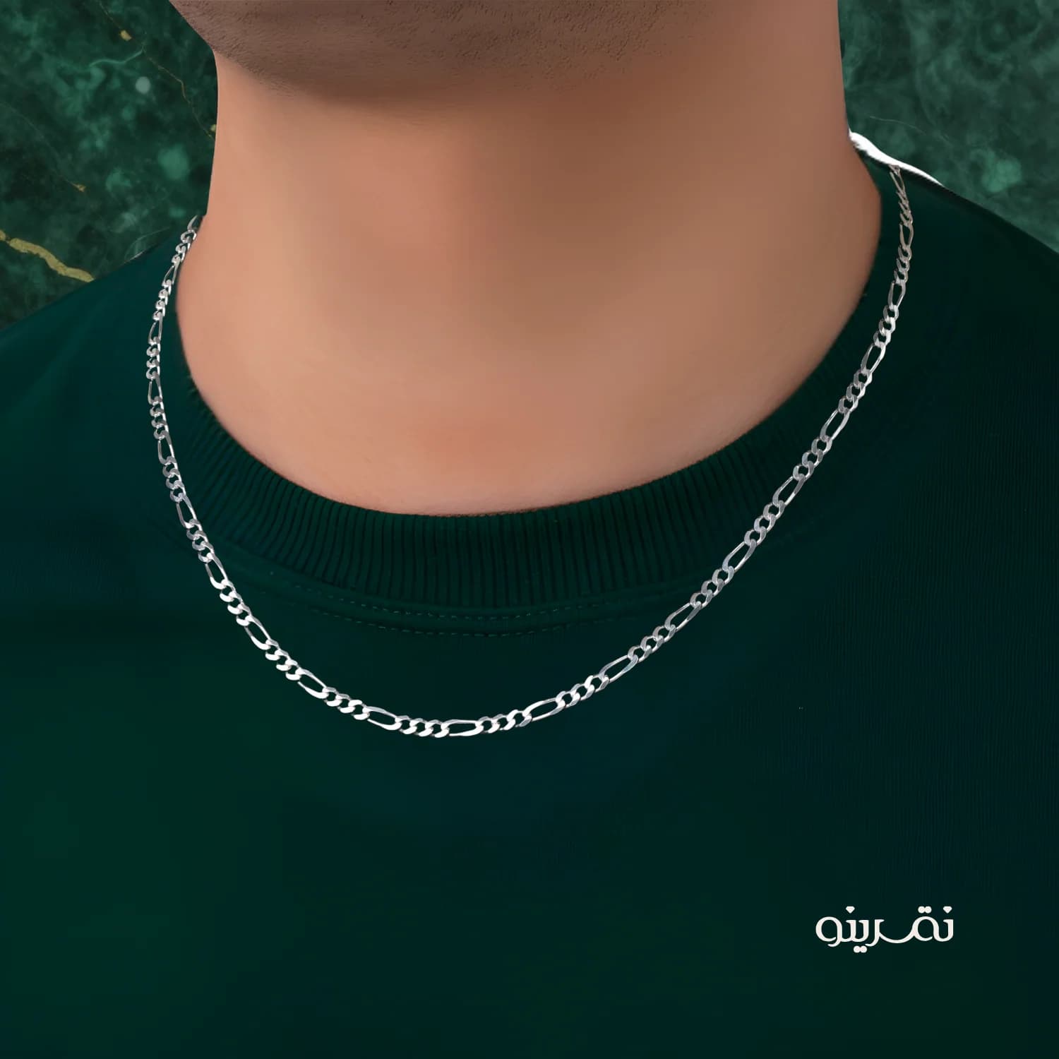 گردنبند نقره مردانه فیگارو ترک مدل KEM T76 T — تصویر ۲