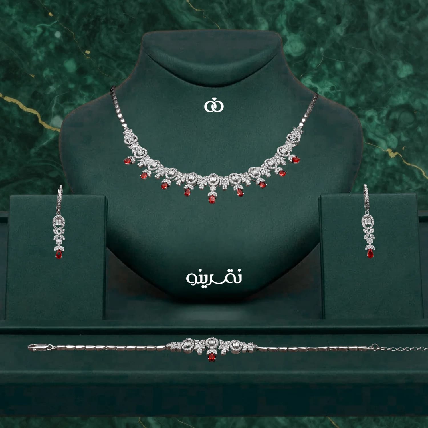 سرویس زنانه نقره رنگی مجلسی مدل SI F64 R