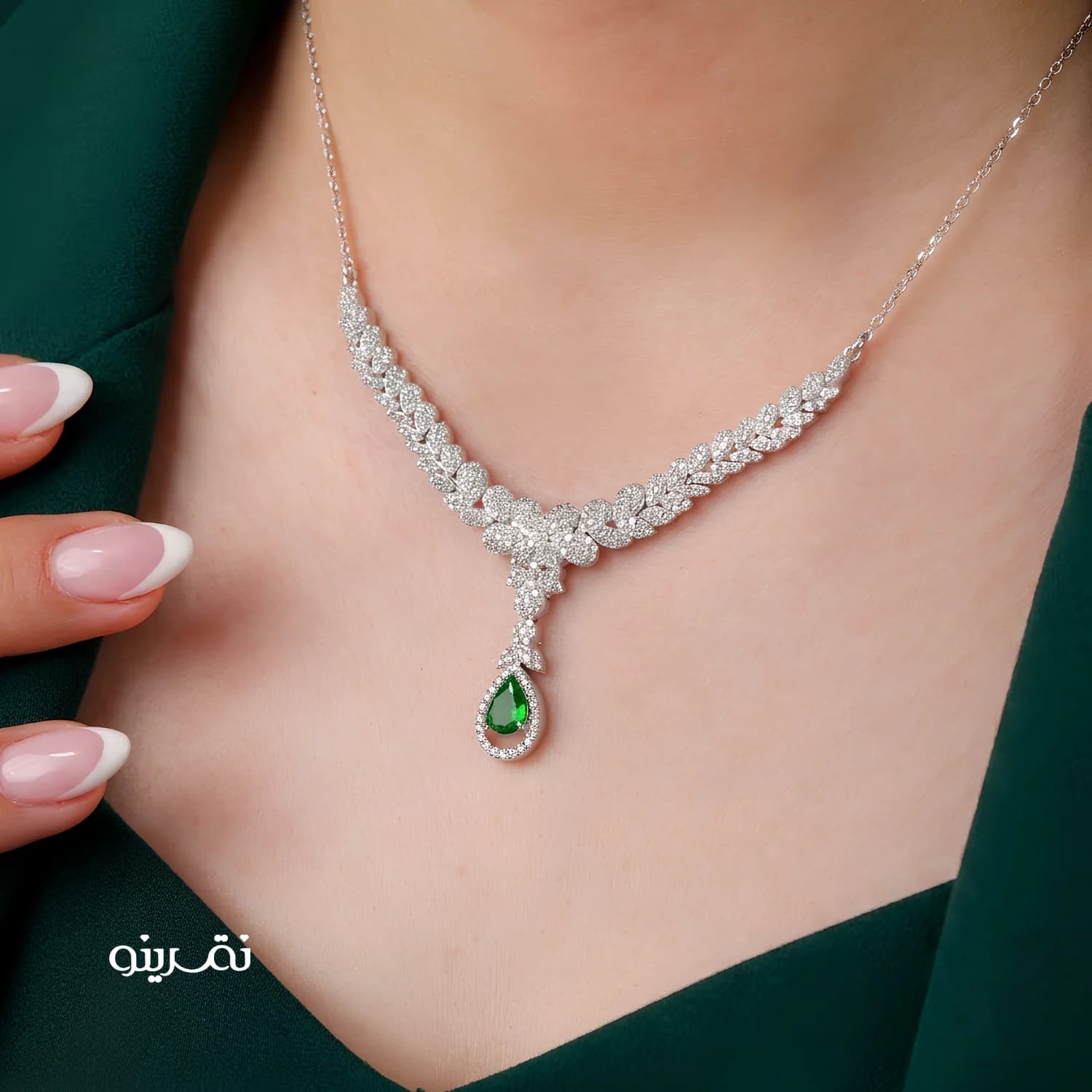 سرویس زنانه نقره زنجیری رنگی مدل SIC F43 G — تصویر ۳