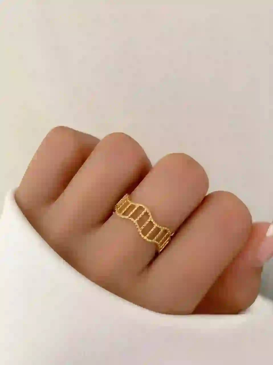 انگشتر زنانه استیل حصیری — تصویر ۲