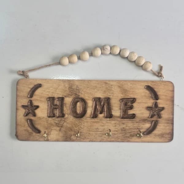 جا کلیدی چوبی دیواری طرح HOME