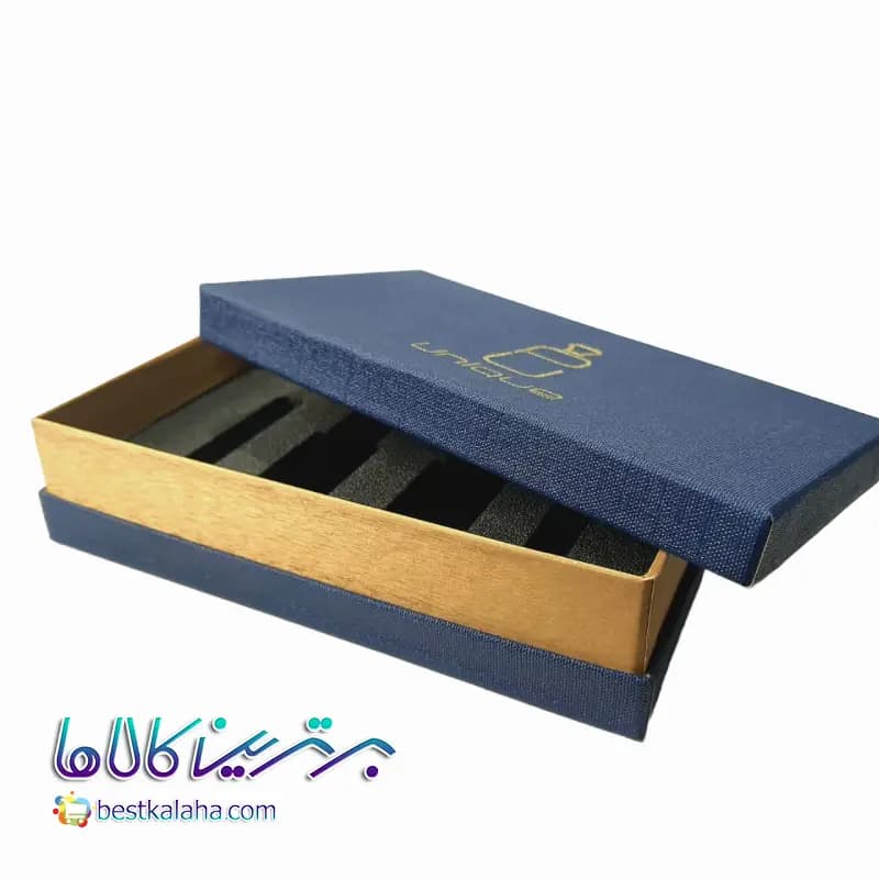 هارد باکس سه تکه سرمه‌ای طلایی ۱۳×۲۳×۵ کد ۳۰۱۶
