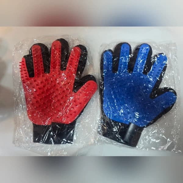 دستکش پرزگیر حیوانات خانگی سگ و گربه | دستکش سیلیکونی جمع‌کننده مو و ماساژور