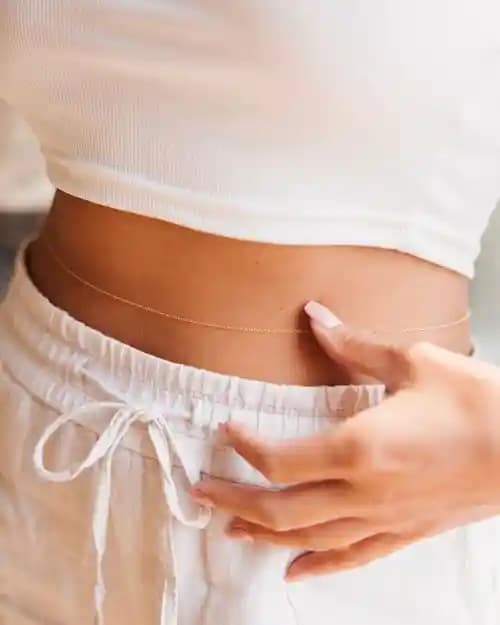 زنجیر شکم مینیمال ساده استیل
