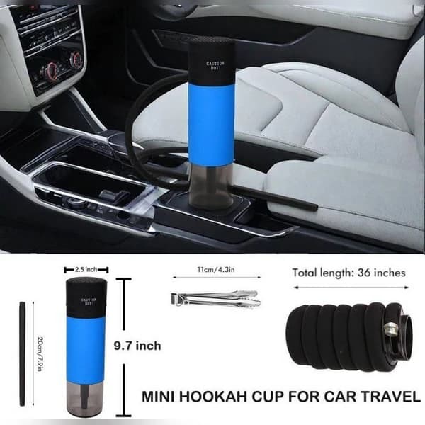 قلیان مسافرتی و ماشینی تمام فلز مدل Hookah — تصویر ۳