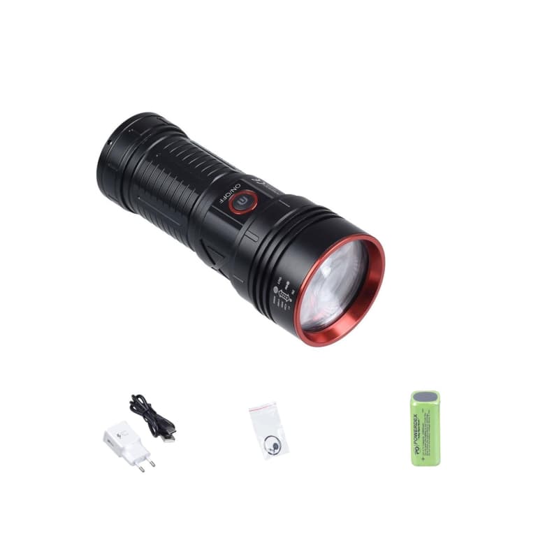 چراغ قوه حرفه‌ای Powerdex PD-10200 | توان 35 وات | شدت روشنایی 3500 لومن | مجهز به باتری قدرتمند 12800 میلی‌آمپر | قابلیت زوم حرفه‌ای | طراحی مقاوم و مناسب شکار | ابزار روشنایی پیشرفته برای سفر، کمپین — تصویر ۵
