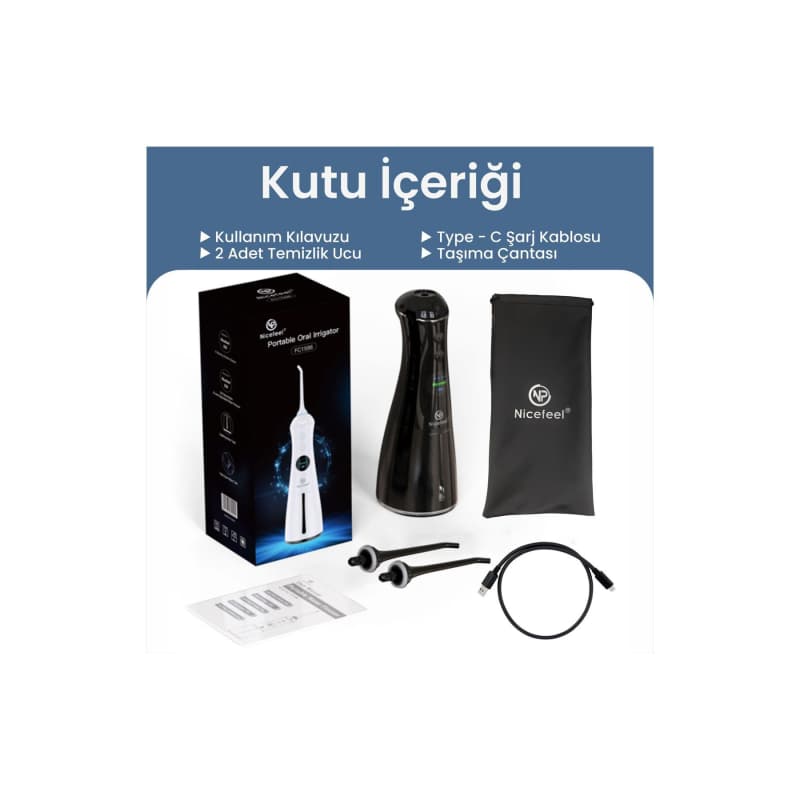 دستگاه شستشوی دهان NPO Nicefeel FC1596 | قابل حمل و شارژی | مجهز به ماساژ لثه | مناسب برای مراقبت از ارتودنسی و پروتز | طراحی ارگونومیک | فشار آب قابل تنظیم | انتخابی حرفه‌ای برای بهداشت کامل دهان و د — تصویر ۴