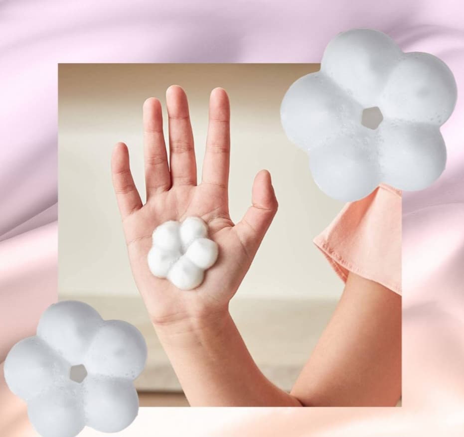 فوم شست و شو صورت گل دار شکوفه baby powder — تصویر ۴