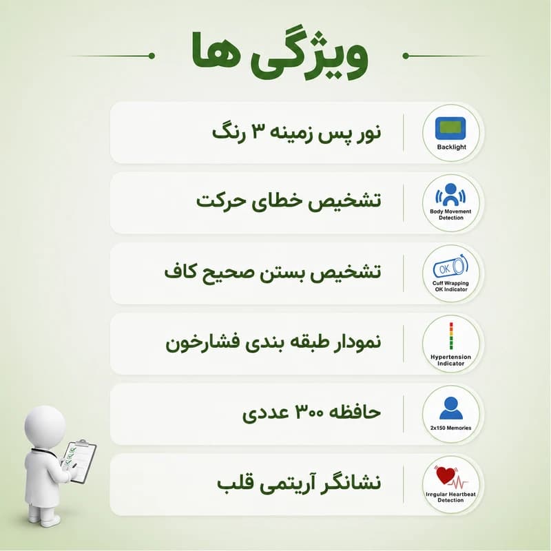 فشارسنج دیجیتال بازویی گلامور مدل DBP-6181 — تصویر ۷