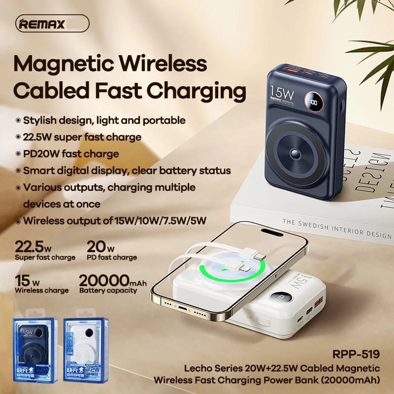 پاوربانک 20000 میلی آمپر ریمکس مدل RPP-519 — تصویر ۳