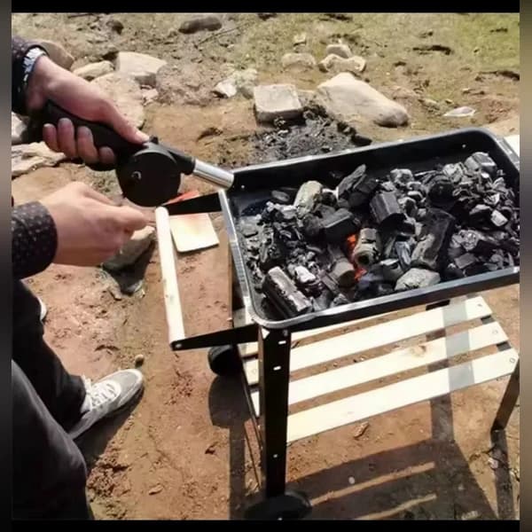 فن دستی باربیکیو (فن دستی منقل زغالی برای کباب) — تصویر ۲