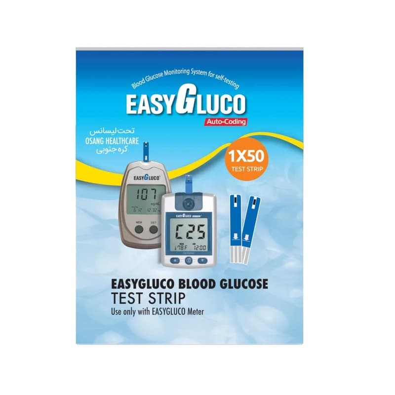 نوار تست قند خون ایزی گلوکو EasyGluco ایرانی بسته 50 عددی