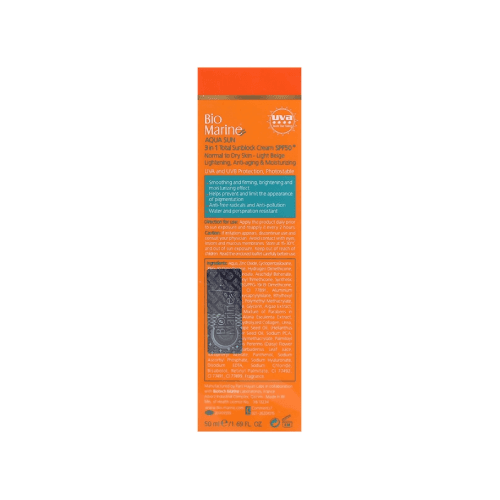 کرم ضدآفتاب رنگی روشن کننده و ضد چروک SPF50 مناسب پوست خشک 50 میل (بژ روشن)بایومارین — تصویر ۳