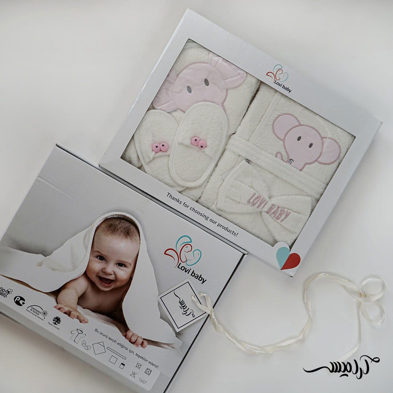 سرویس حوله نوزادی 5 تیکه برند Lovi baby