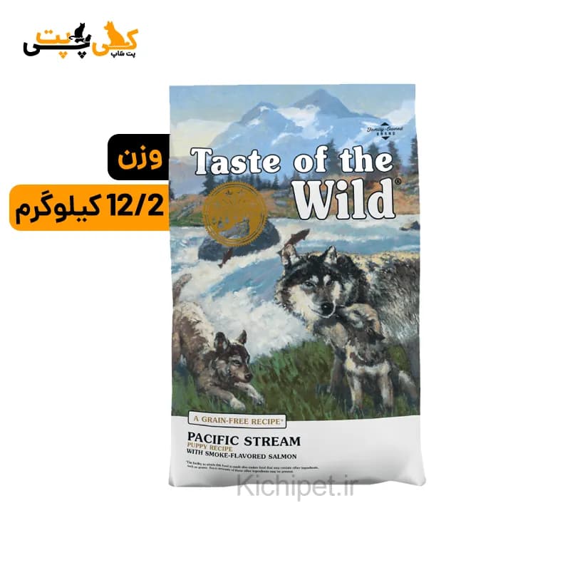 غذای خشک توله سگ تیست آف د وایلد با طعم ماهی سالمون دودی Taste Of The Wild Pacific Stream Puppy – وزن 12/2 کیلوگرم
