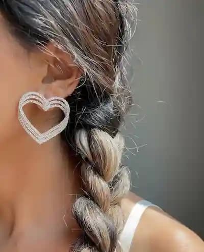 گوشواره مجلسی نگین دار قلبی