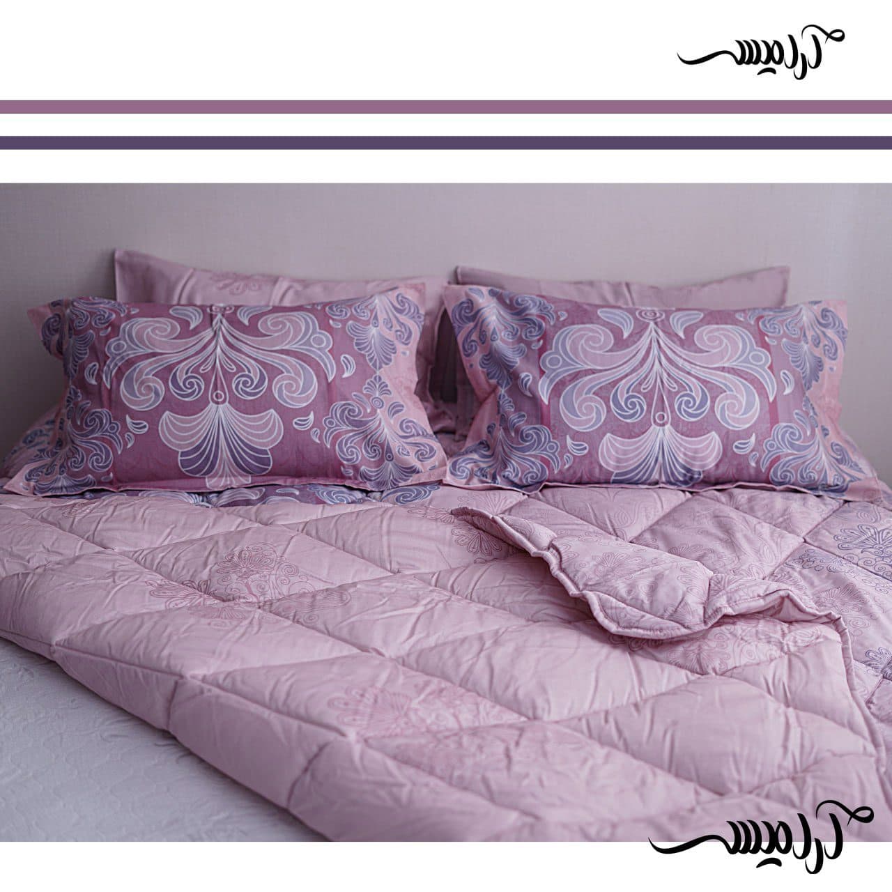 روتختی ست لحاف ساتین طرح کد 3003 — تصویر ۳