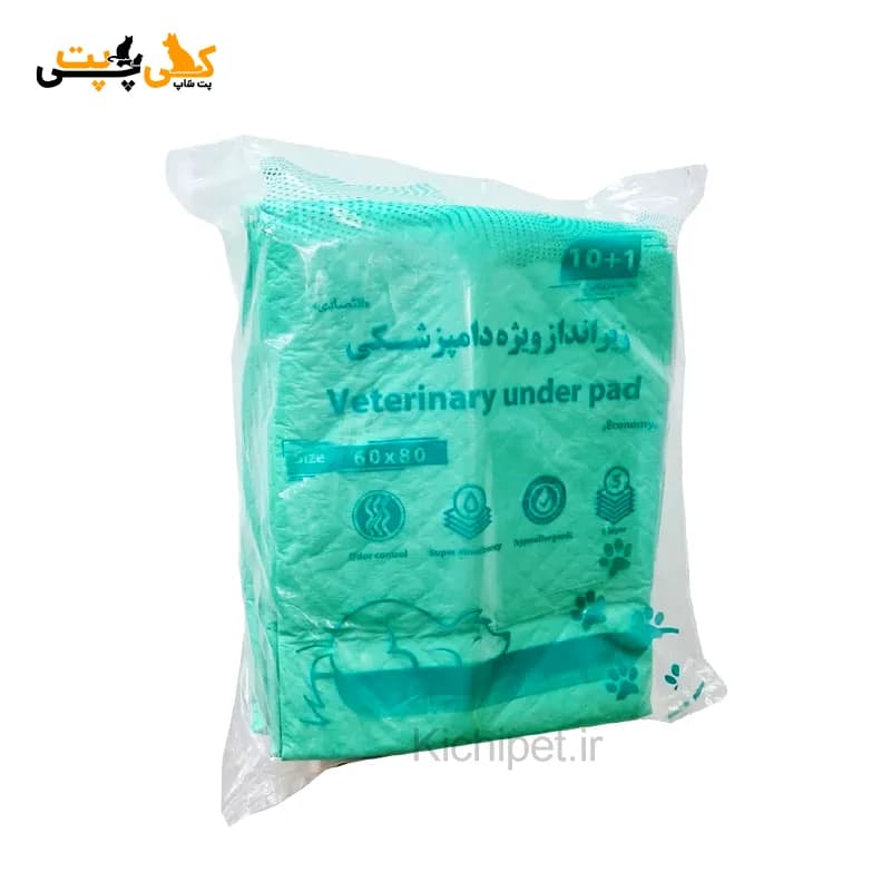 پد بهداشتی (زیرانداز) ویژه دامپزشکی گلدپد – سایز 60×80 (بسته 11 عددی)