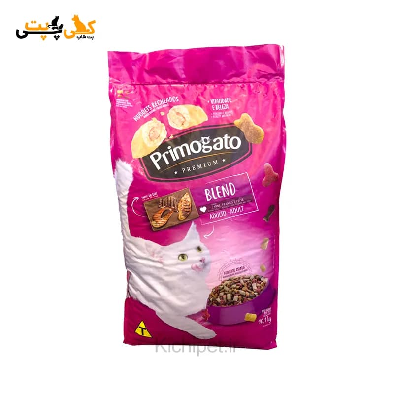 غذای خشک گربه پریموگاتو مغزدار طعم میکس Primigato – وزن 10.1 کیلوگرم