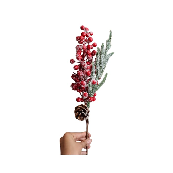شاخه زالزالک سرخس دار مصنوعی