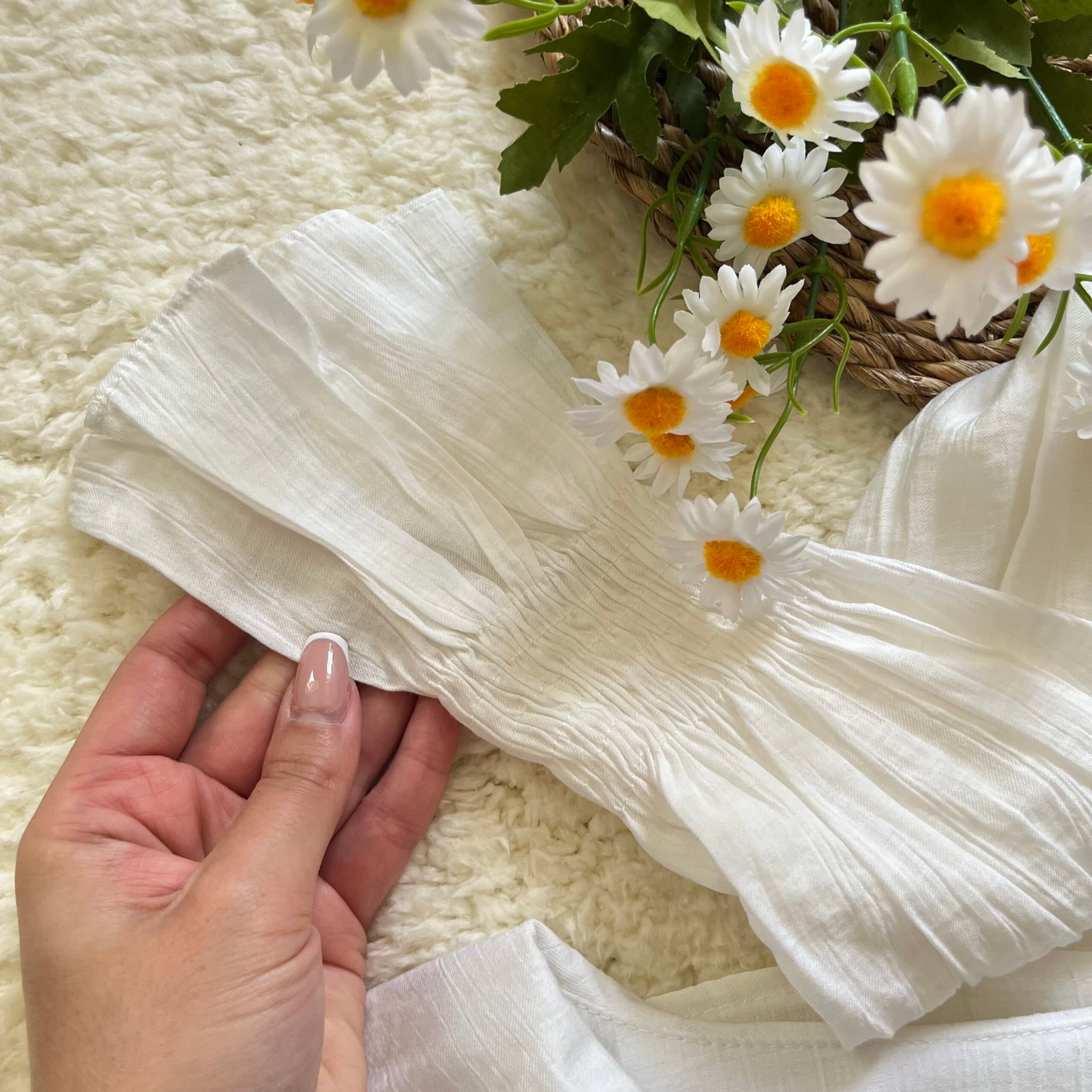شومیز عروسکی زنانه سفید وارداتی | کد ۲۰۷ — تصویر ۳
