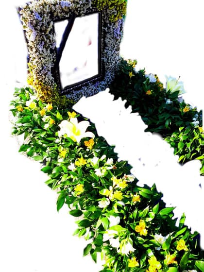 گل آرایی و تزئین روی سنگ چهلم و سالگرد کد 15