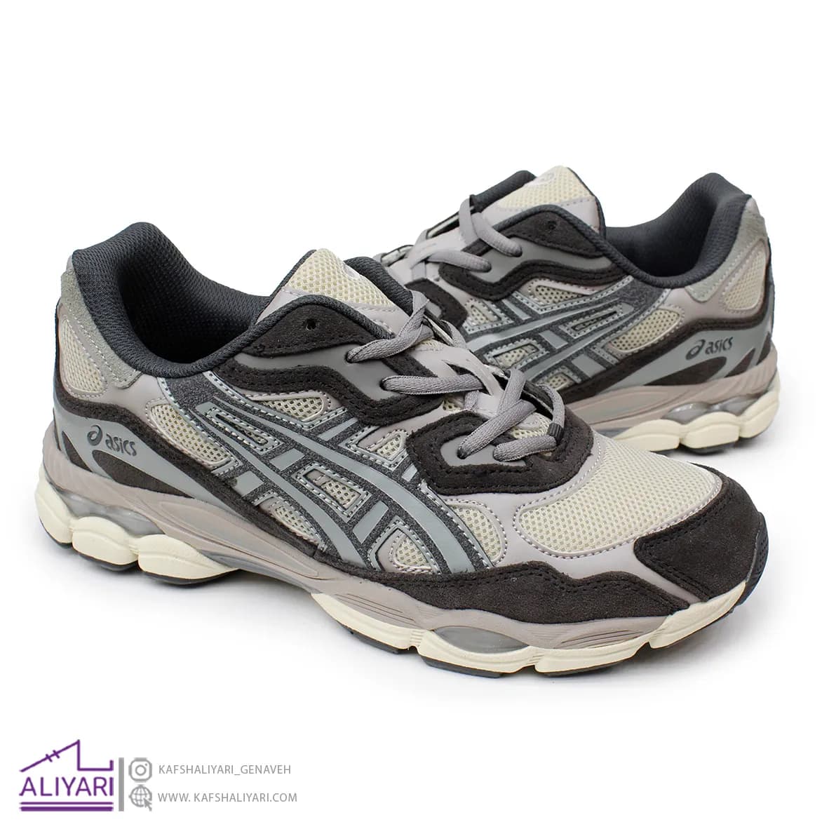 کفش مردانه آسیکس ASICS رنگ کرم قهوه ای | ویتنام — تصویر ۲