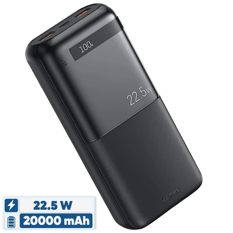 پاوربانک 22.5 وات ریمکس مدل RPP-72 ظرفیت 20000 میلی آمپر