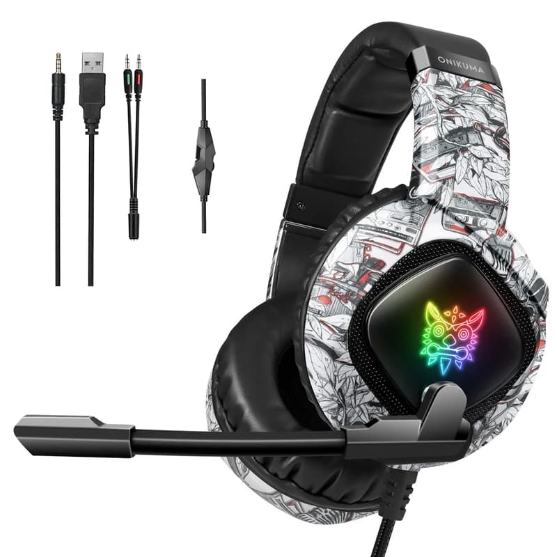هدست گیمینگ اونیکوما مدل K19 Camo White — تصویر ۲