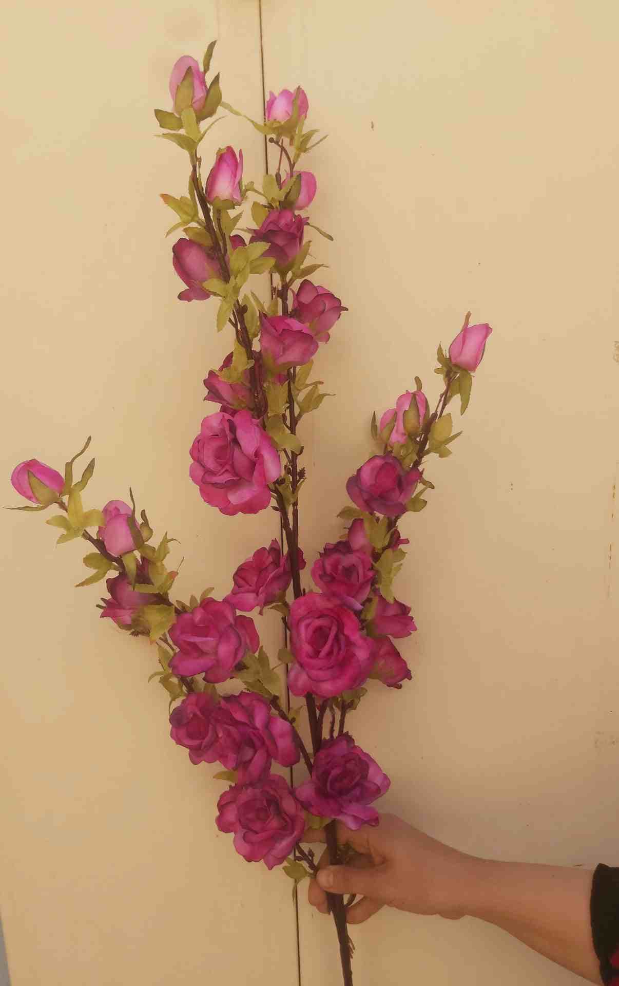 شاخه گل مصنوعی بلند رز مینیاتوری — تصویر ۴