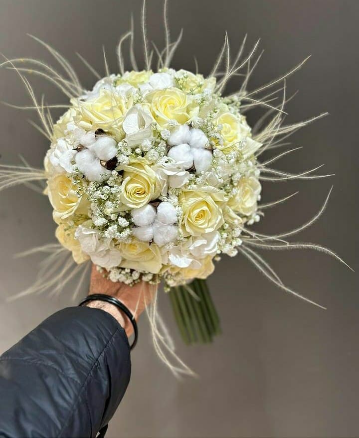 دسته گل عروس کد 3