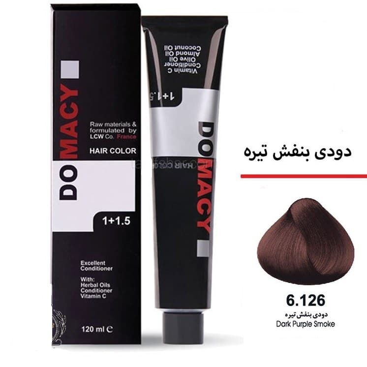 رنگ مو دوماسی سری دودی بنفش شماره 6/126 (دودی بنفش تیره)