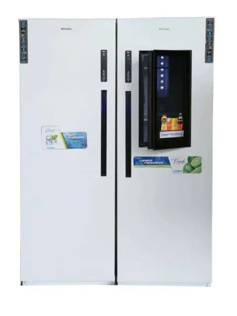 یخچال فریزر دوقلو جنرال ۴۴ فوت هوم‌بار شیشه‌ای Door-in-Door – ناک ناک – مدل F-17