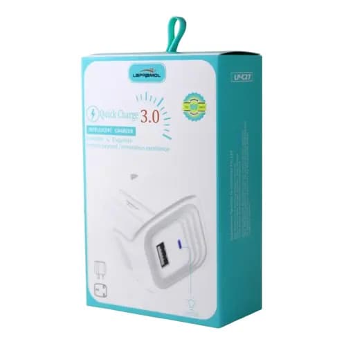 شارژر دیواری LAPRAMOL مدل LP-C27 به همراه کابل تبدیل لایتنینگ — تصویر ۴