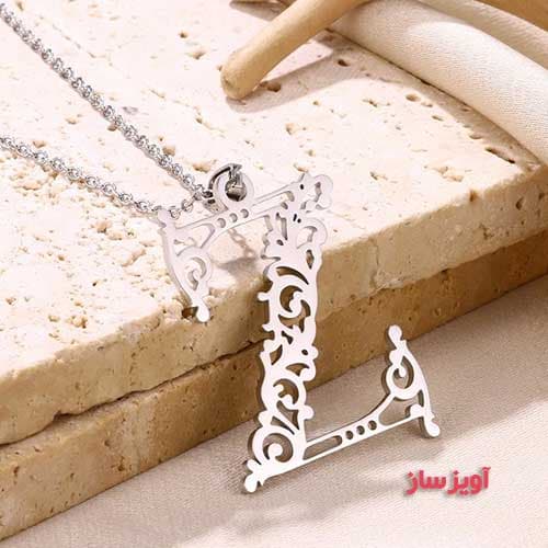 گردنبند حرف انگلیسی Z طرح گل کد 103244