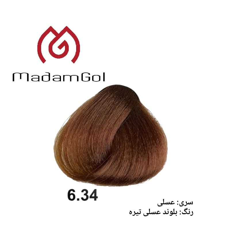 رنگ مو دوماسی سری عسلی شماره ۶/۳۴ بلوند عسلی حجم ۱۲۰ml — تصویر ۳