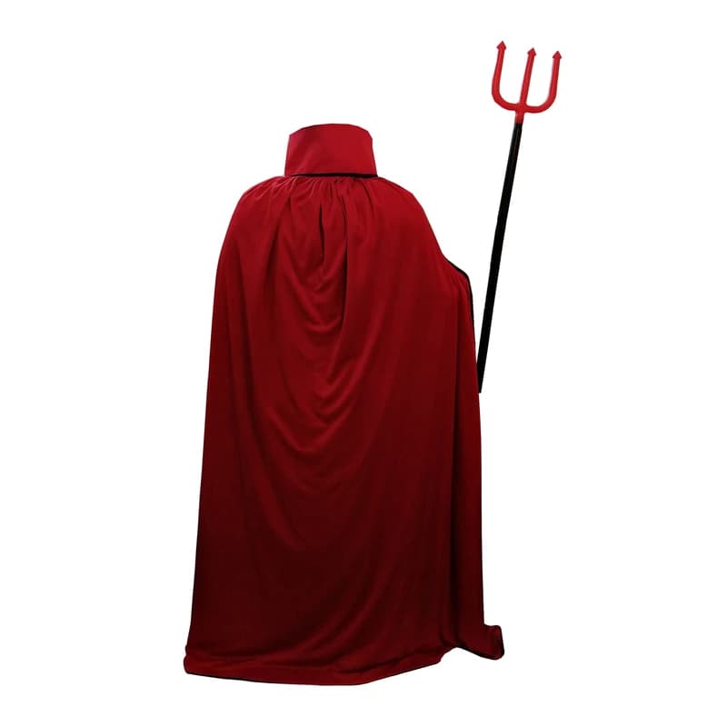 کاستوم جادوگر | ست شنل مشکی و عصای سه شاخ (فری سایز) — تصویر ۵