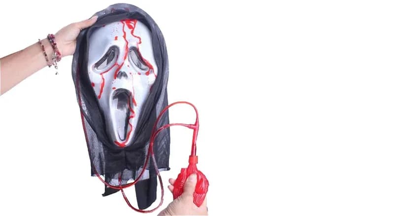ماسک جیغ خون‌ریزی‌کننده | ماسک Scream همراه با پمپ خون مصنوعی — تصویر ۳