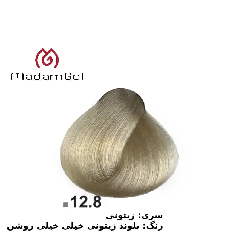 رنگ مو دوماسی سری زیتونی شماره ۱۲/۸ بلوند زیتونی خیلی خیلی روشن حجم ۱۲۰ml — تصویر ۳